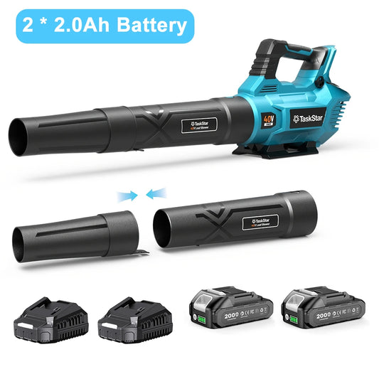 TaskStar 40V Electric Air Blower And Leaf Vacuum With Batteries