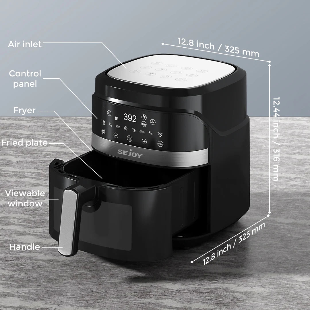 SEJOY 8-In-1 Air Fryer Oilless Cooker For Roast Bake Dehydrate Keep Warm