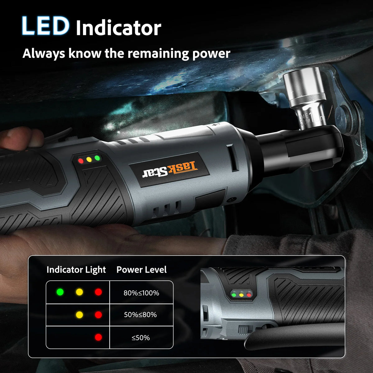 Taskstar Cordless Electric Ratchet Wrench Kit With Powerful Torque