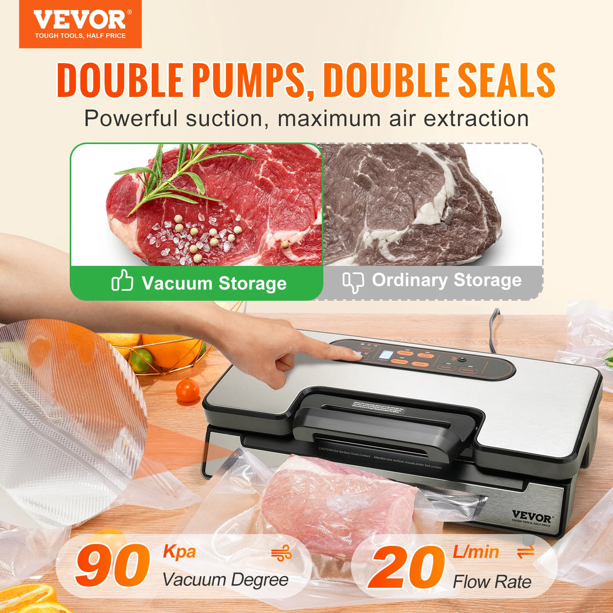 SucceBuy Electric Food Vacuum Sealer for Fresh Kitchen Packaging
