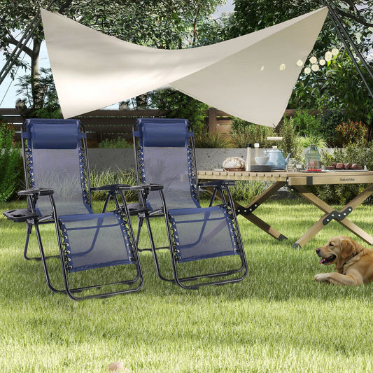 JHK Portable Zero Gravity Recliner Chairs Outdoor With Cup Holders