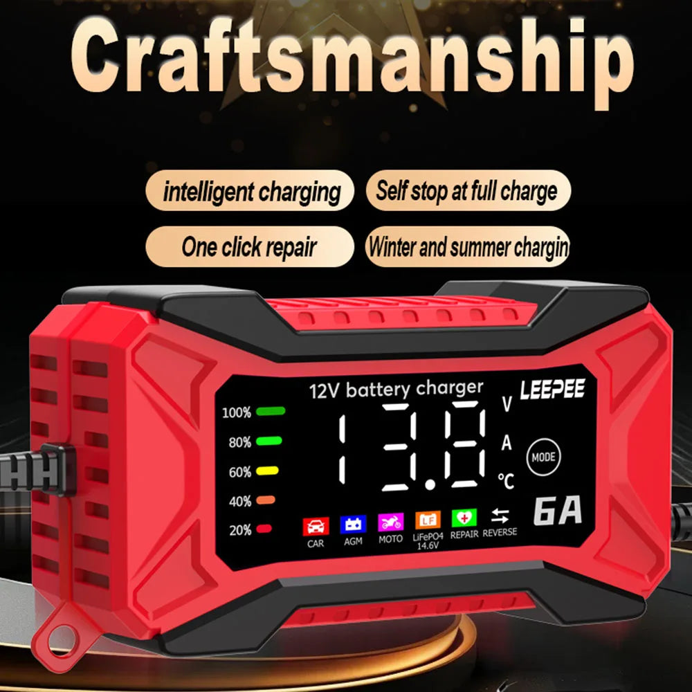 Automatic Smart Car Battery Charger Digital Lcd Pulse Repair Device