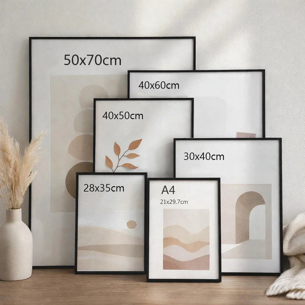Premium Aluminum Picture Frame Set With Mat For Wall Display