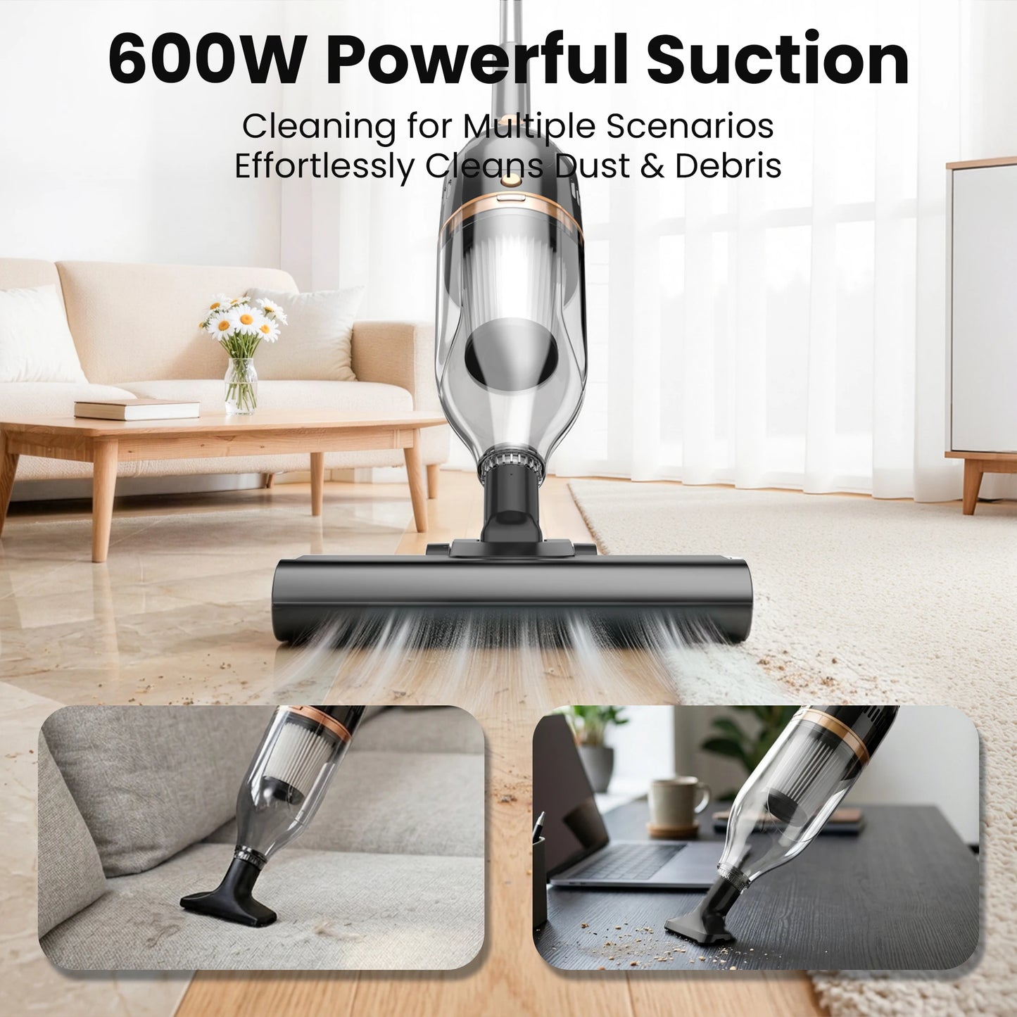 INSE 600W Corded Vacuum Cleaner 3-In-1 Handheld For Home