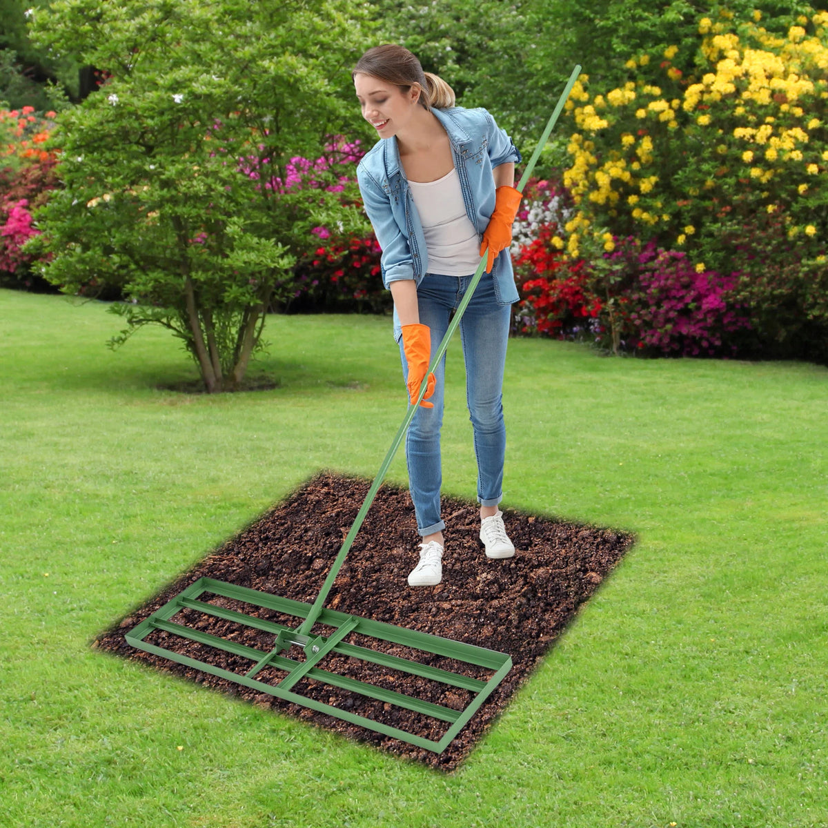 Bymaocar Steel Lawn Leveling Rake Tool For Yard And Garden