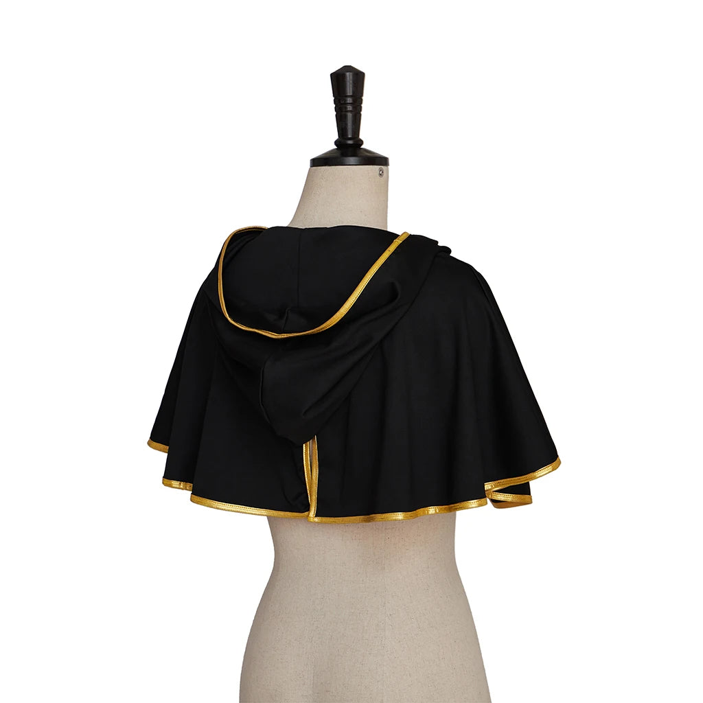 Black Clover Cosplay Hooded Cape Costume Set With Headband