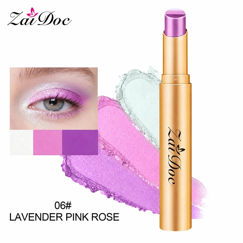 ZaiDoc Three In One Glitter Shimmer Cream Eyeshadow Stick