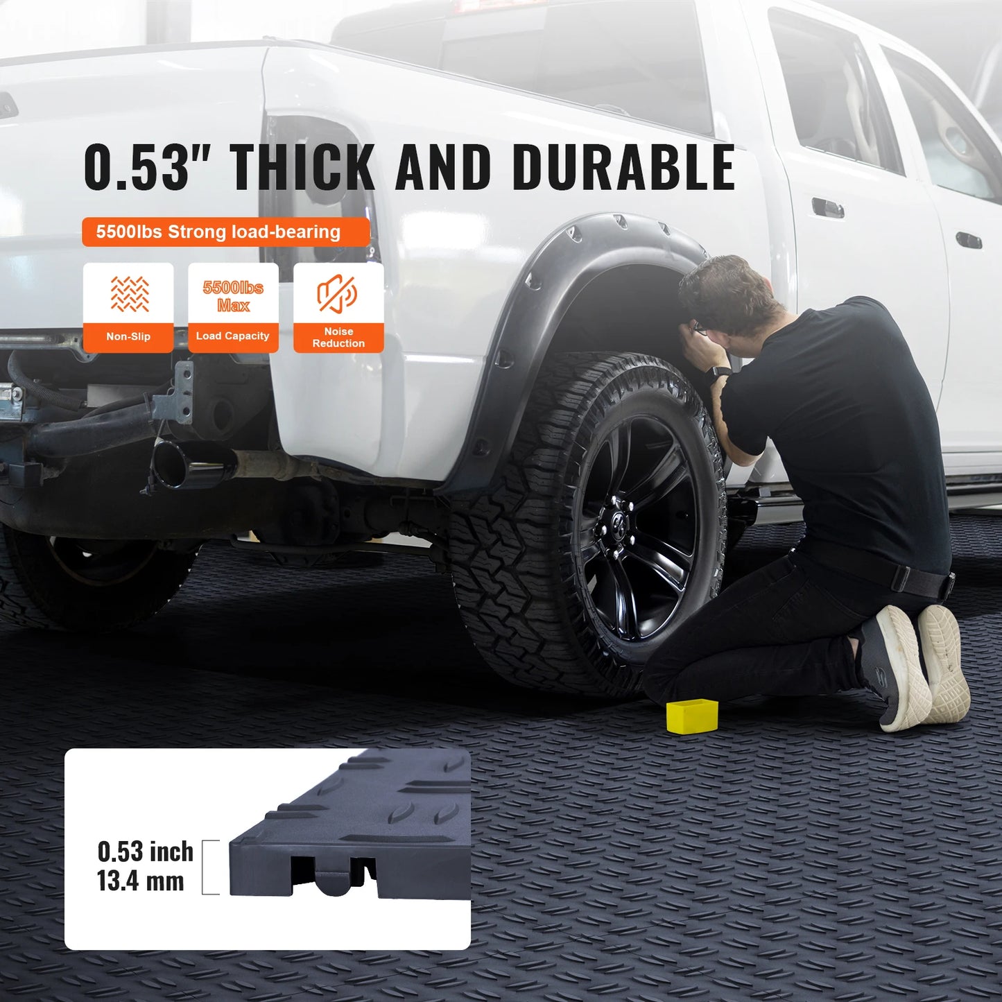Interlocking Garage Floor Tiles Pack Non Slip Double Sided Texture
