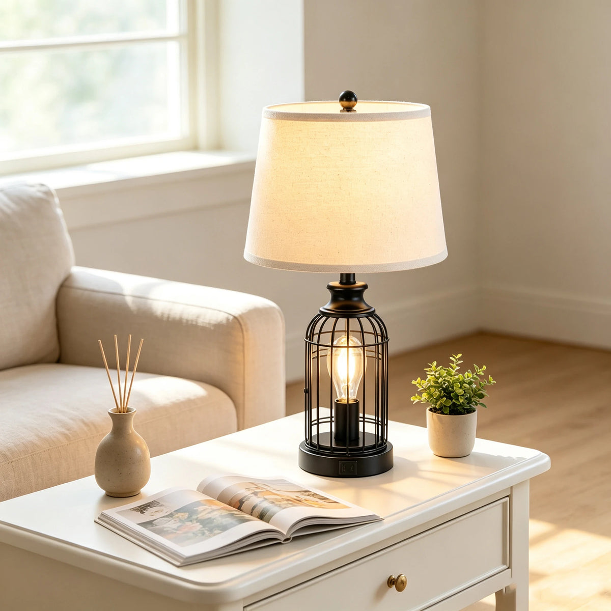 Stanbow Modern Minimalist Double Layer Cloth Table Lamp
