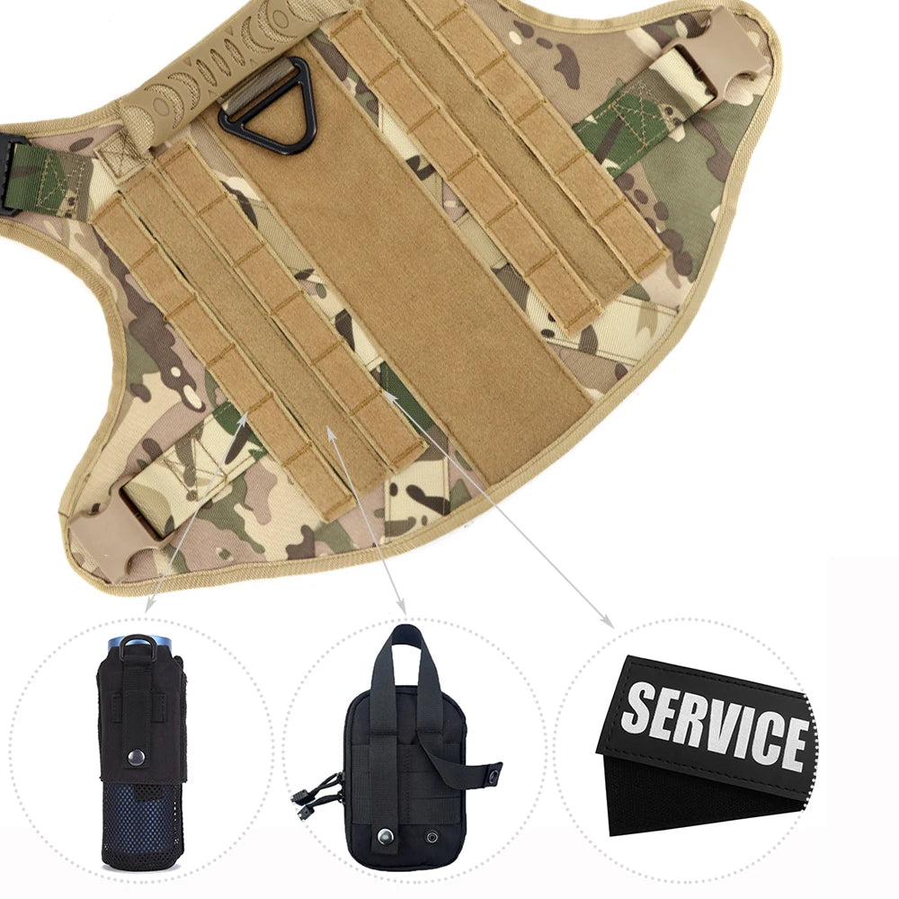 Durable Tactical Dog Harness And Leash Set No Pull For Large Dogs