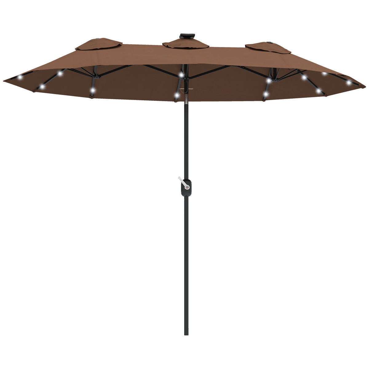 Outsunny Double Sided Patio Umbrella With Solar Led Light