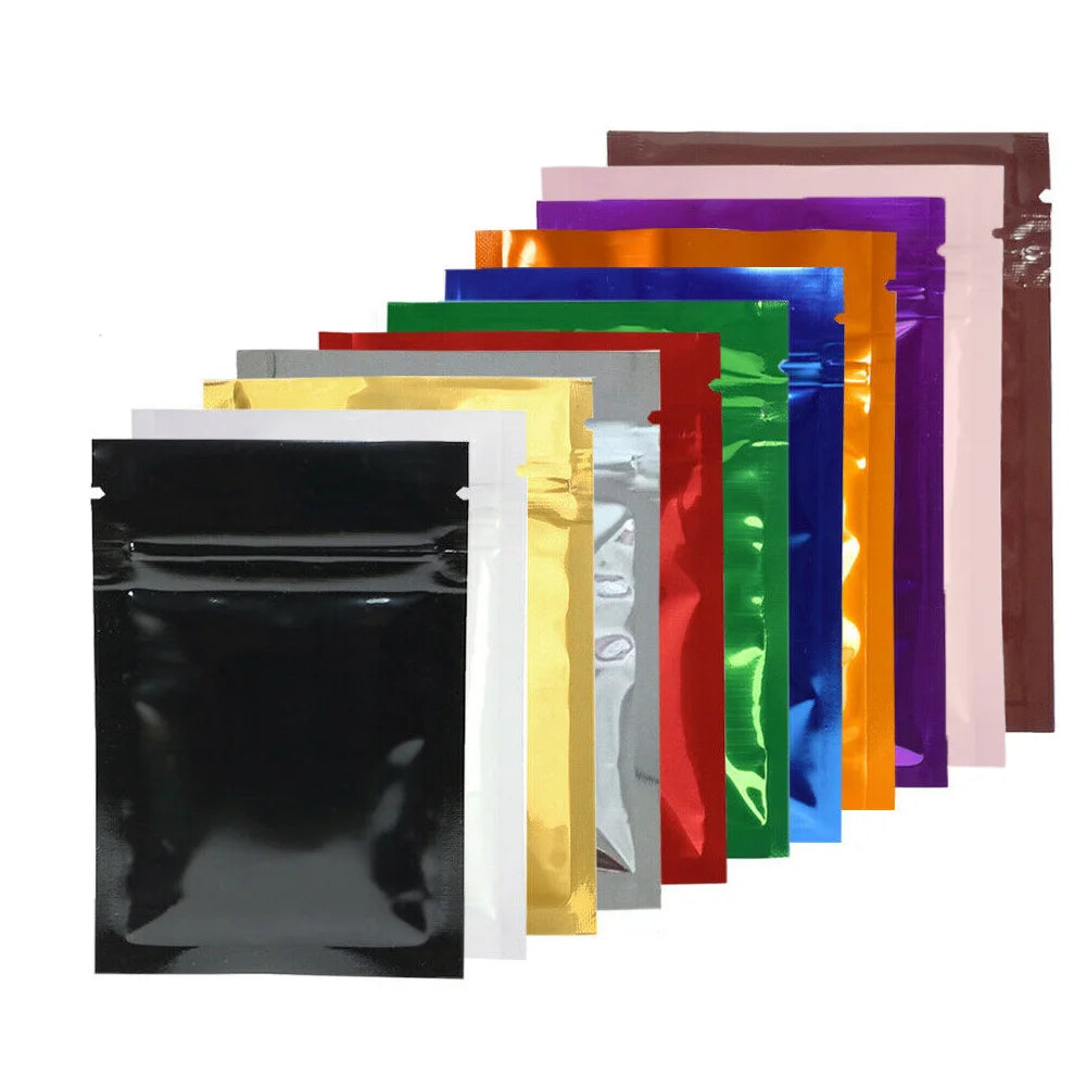 VoluPack Flat Aluminum Foil Mylar Ziplock Pouches Glossy Storage Bags