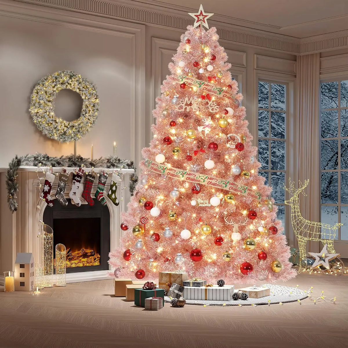 Prelit Artificial Black Pencil Christmas Tree With Warm LED Lights