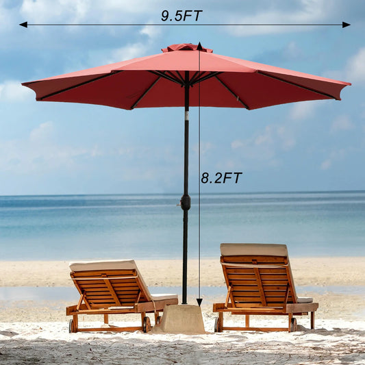 JHK Solar Patio Umbrella LED Lights UV Resistant Tilt Crank