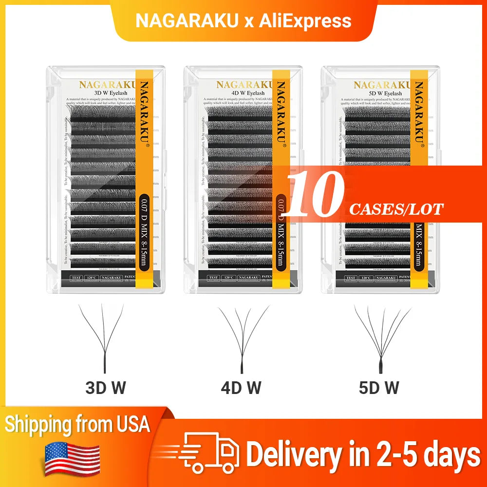 Nagaraku 3D 4D 5D W Shape Synthetic Eyelash Extensions