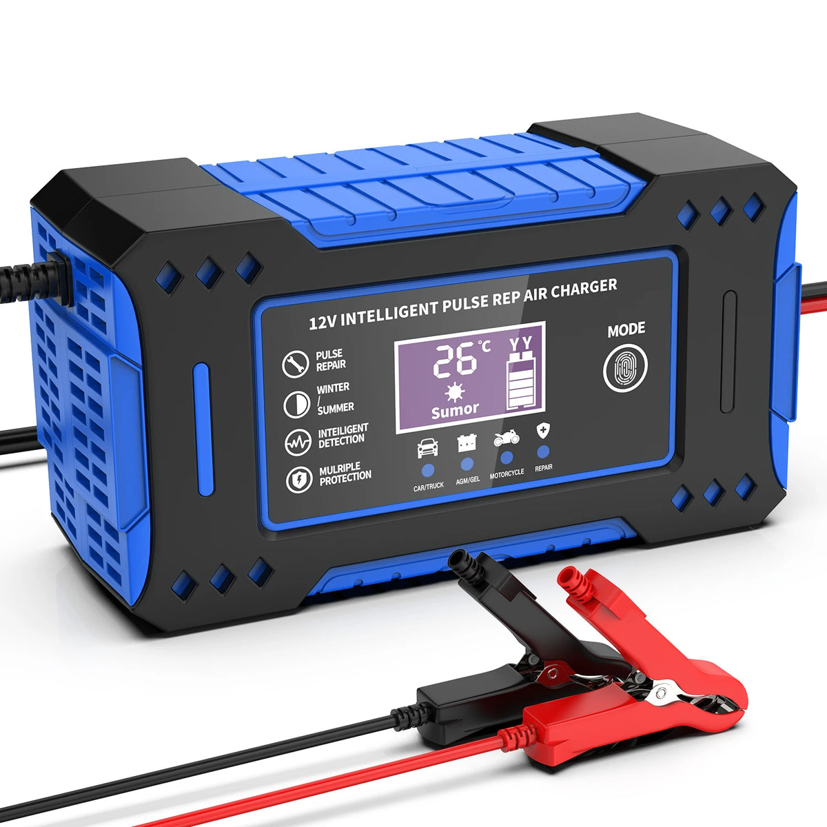 12V 6A Intelligent Car Battery Charger Lead Acid Pulse Repair