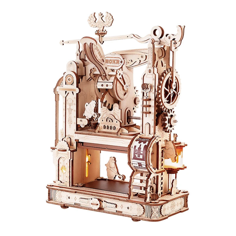 Robotime Rokr Printing Press 3D LED Puzzle Kit LK602