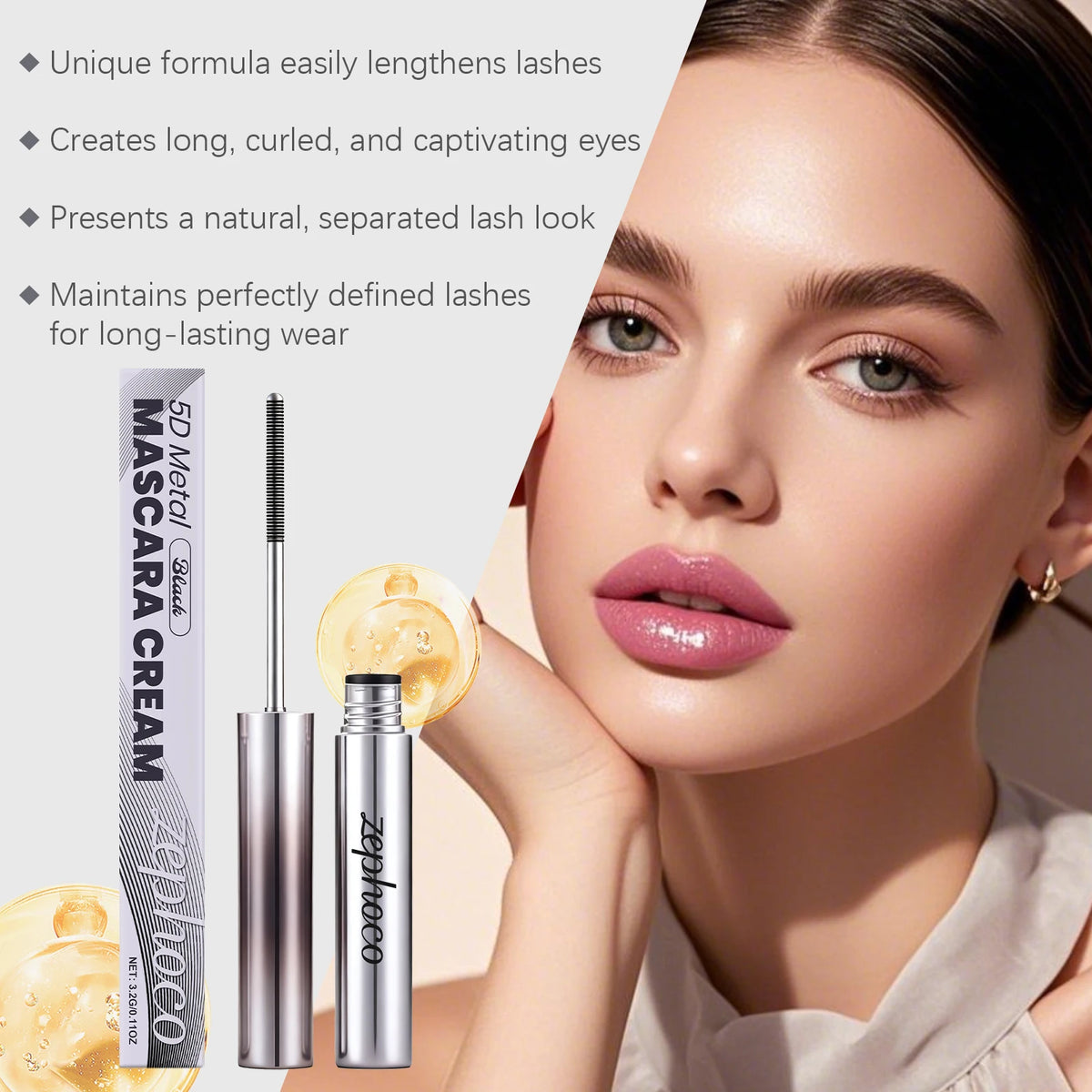 Volumizing Waterproof Mascara For Long Lasting Curl And Lash Length