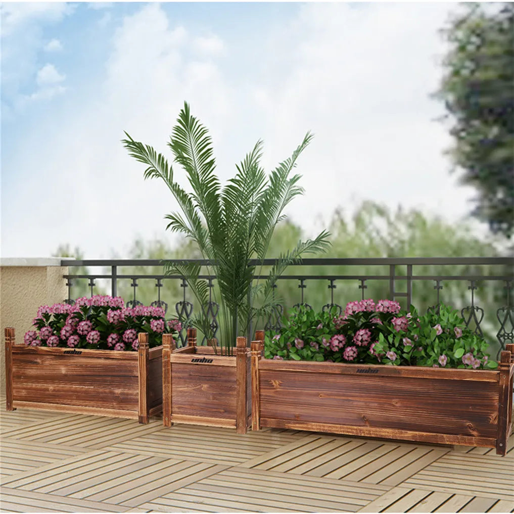 Wooden Raised Garden Bed Planter For Indoor And Outdoor Use