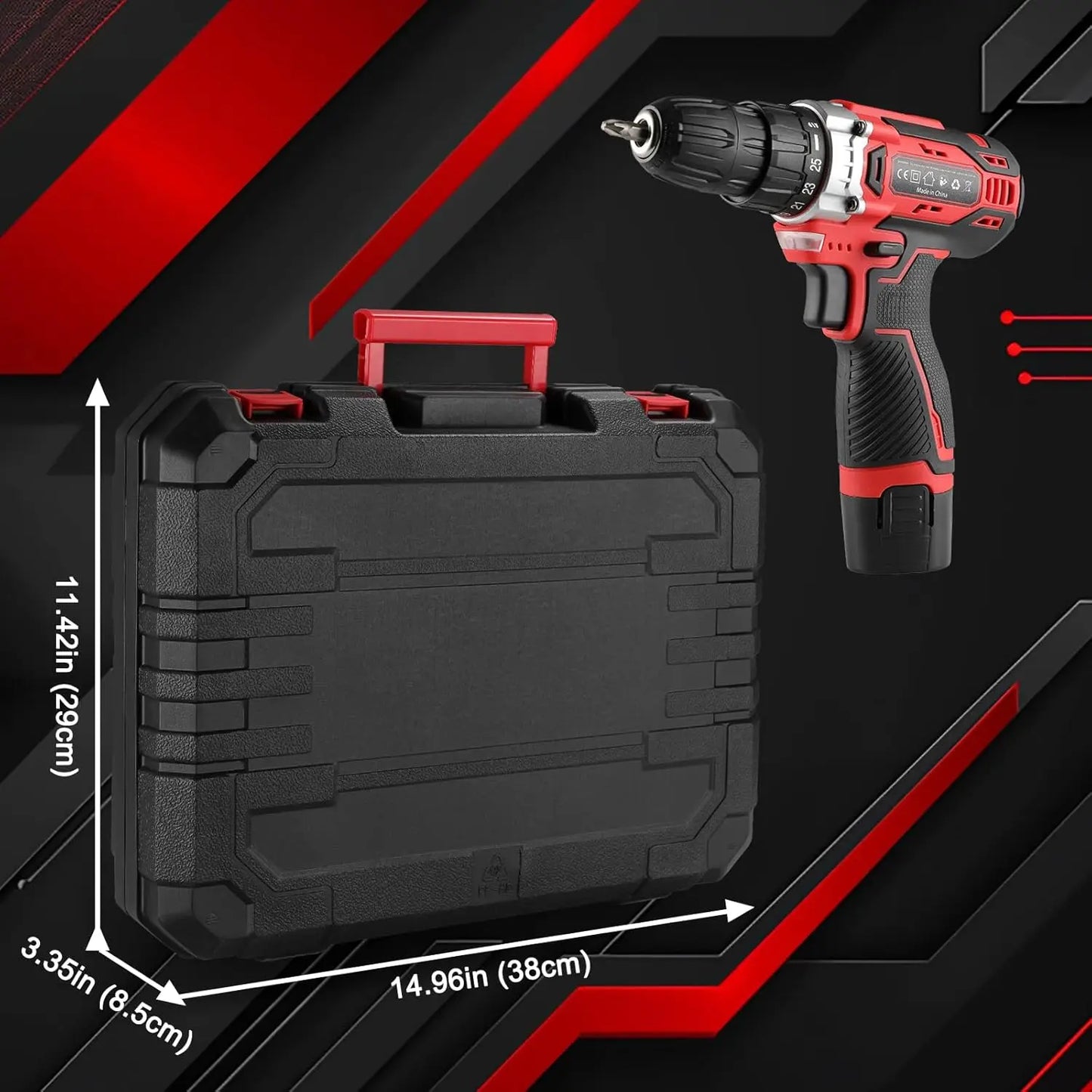TLGREEN 138 Pieces Power Tool Set With 12V Cordless Drill