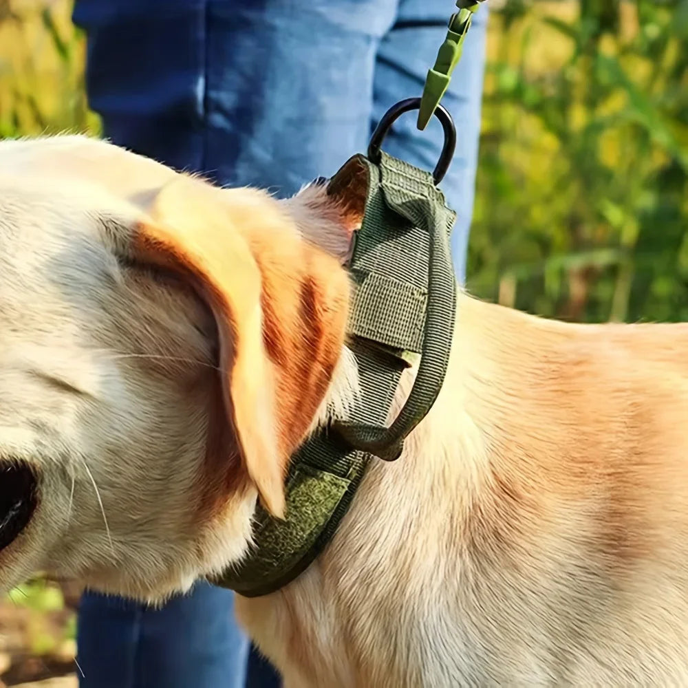 Adjustable Tactical Nylon Dog Harness And Collar Set For Training