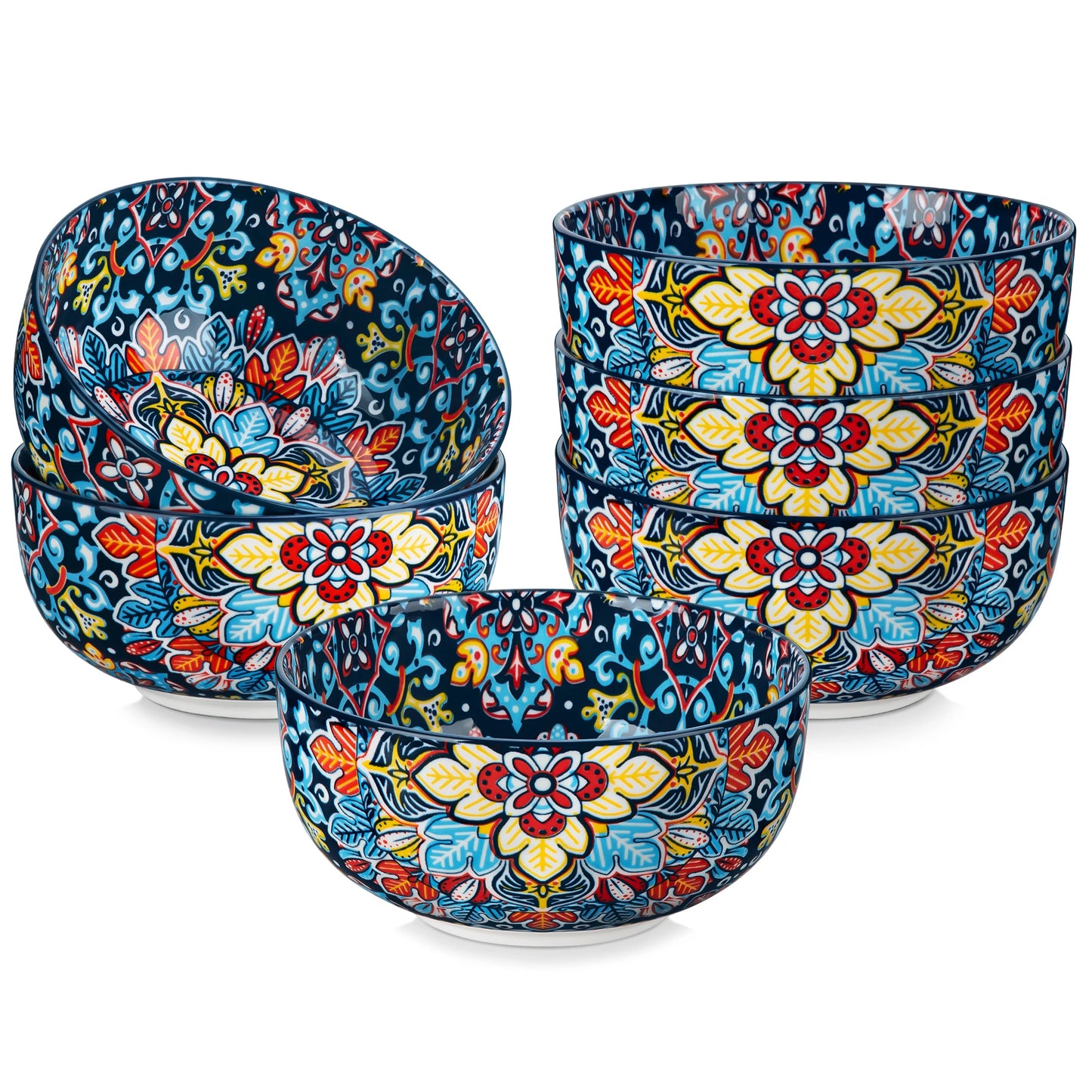 Malacasa 6 Or 12 Piece Bohemian Ceramic Soup Bowl Set