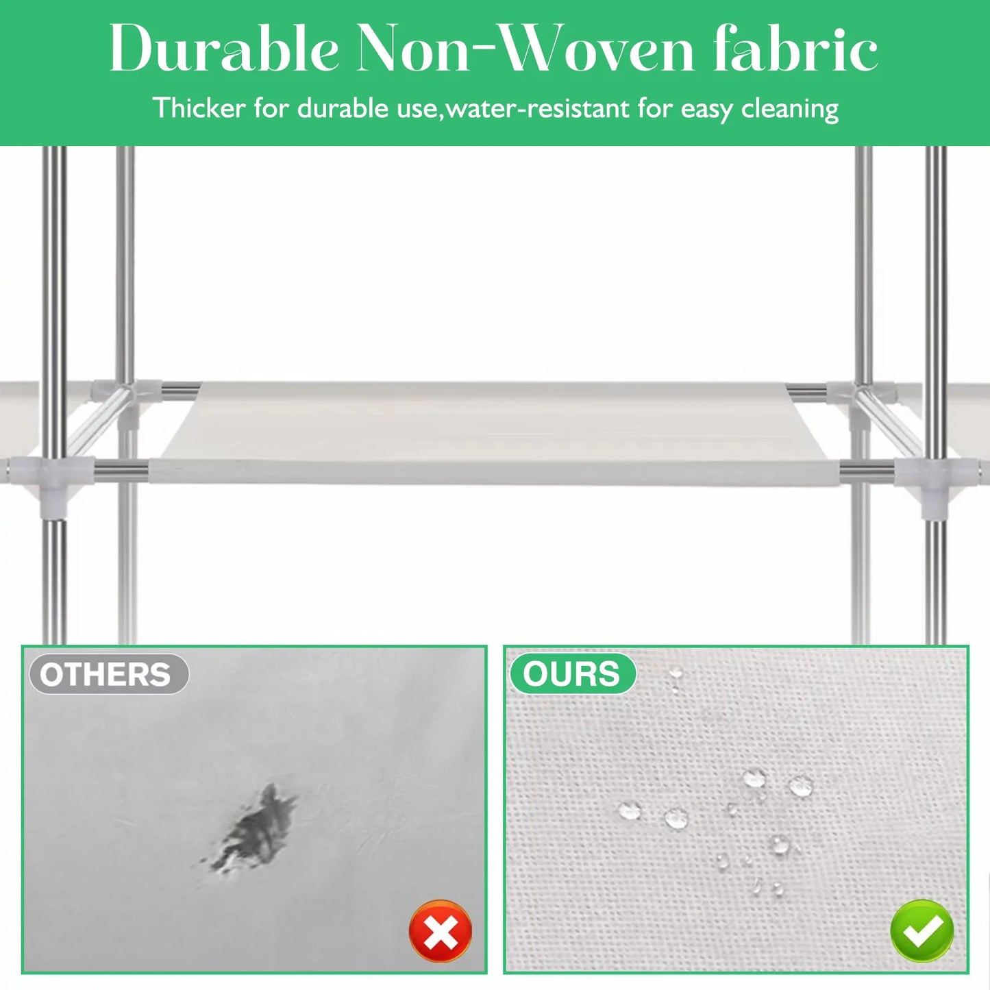 Portable Closet Wardrobe Organizer Storage Rack Nonwoven Fabric