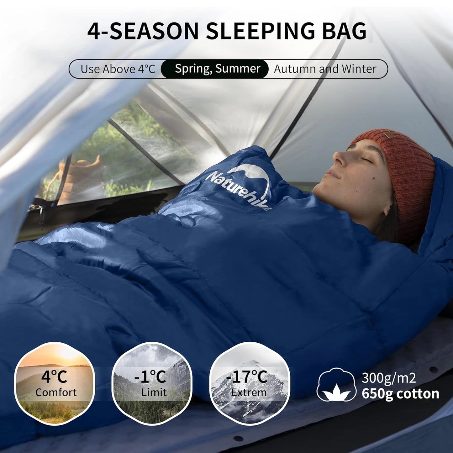 Naturehike Mummy Sleeping Bag MJ300 MJ600 Ultra Winter Warm Indoor