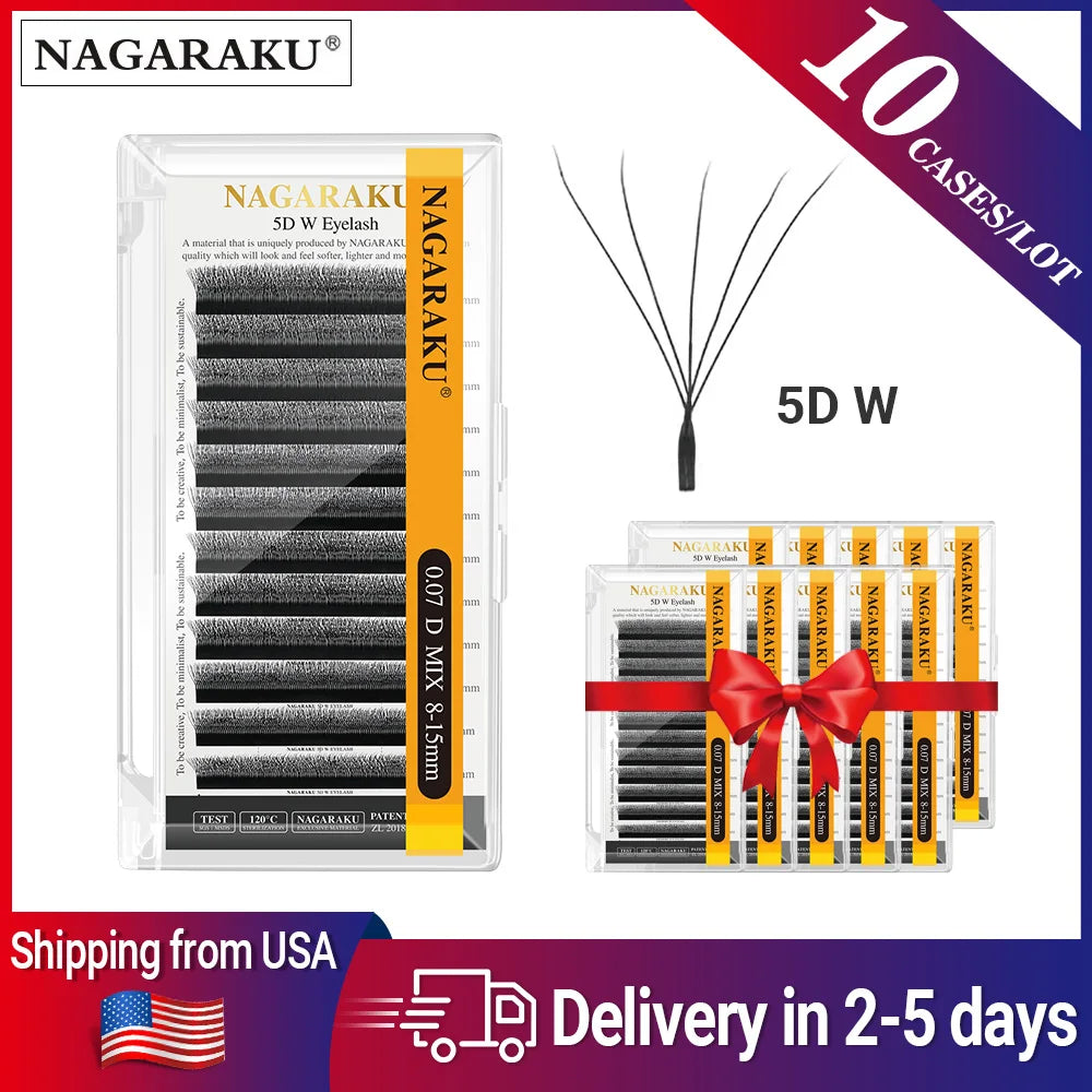 Nagaraku 3D 4D 5D W Shape Synthetic Eyelash Extensions