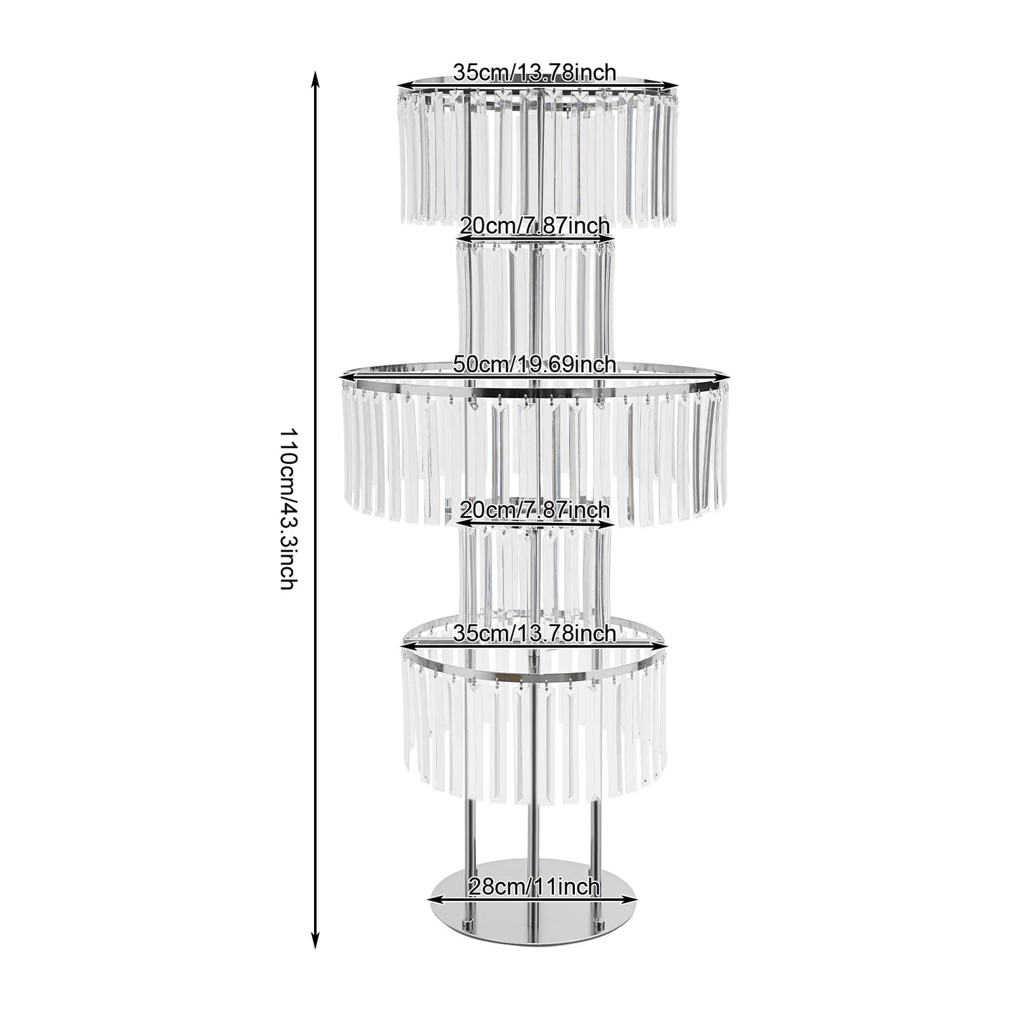 5-Tier Wedding Centerpiece Stand With Acrylic Flower Vases