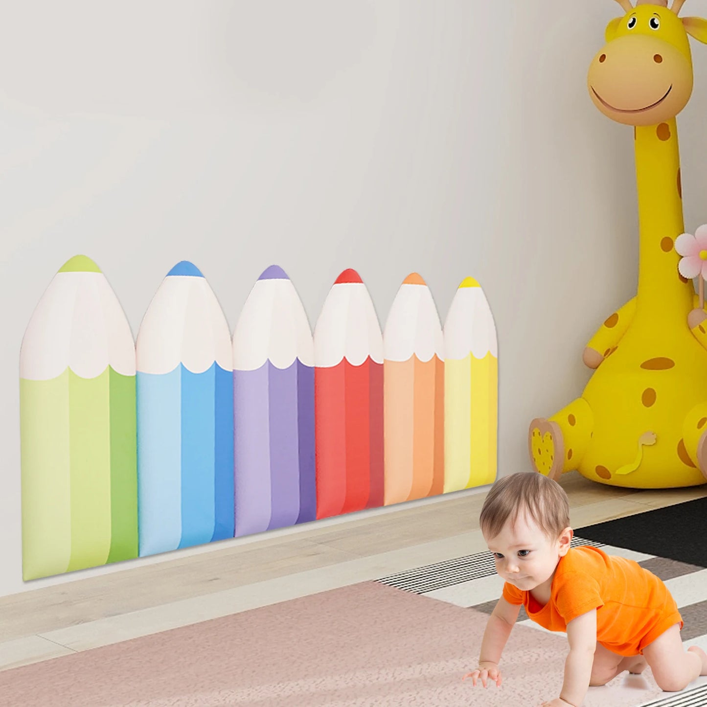 Pencil Themed Anti Collision Wall Padding For Kids Self Adhesive
