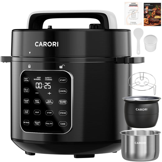 Carori Electric Pressure Cooker With Dual Pots And Preset Programs
