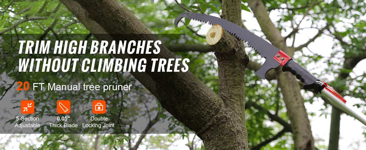 SucceBuy Extendable Manual Pole Saw for Tree Pruning