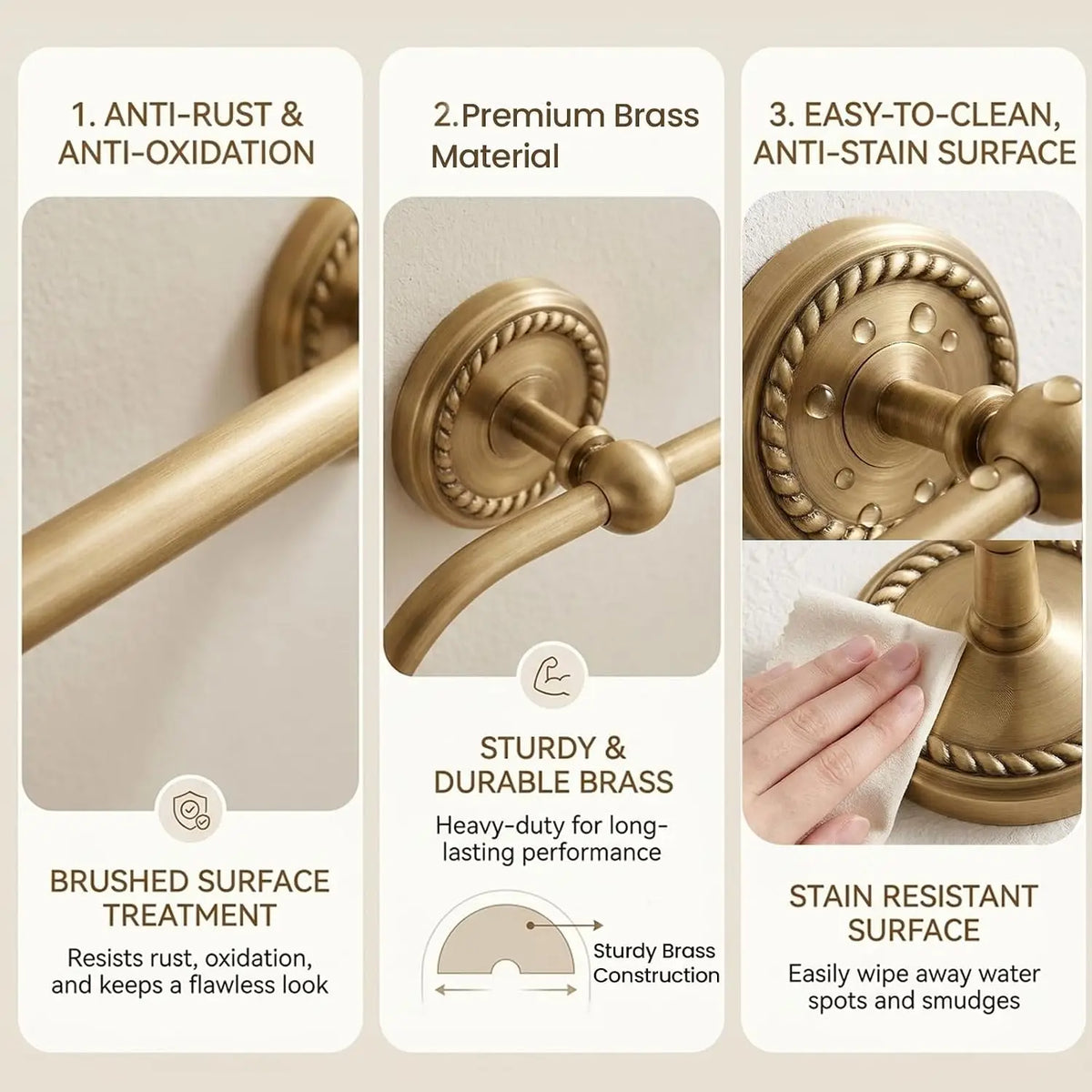 Vintage Four Piece Wall Mount Bathroom Hardware Accessories Set