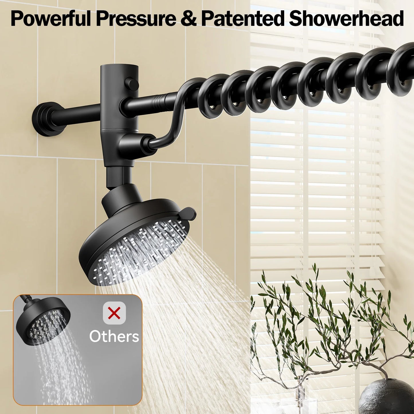 Tandem Double Shower Head For Couples With Adjustable Slider