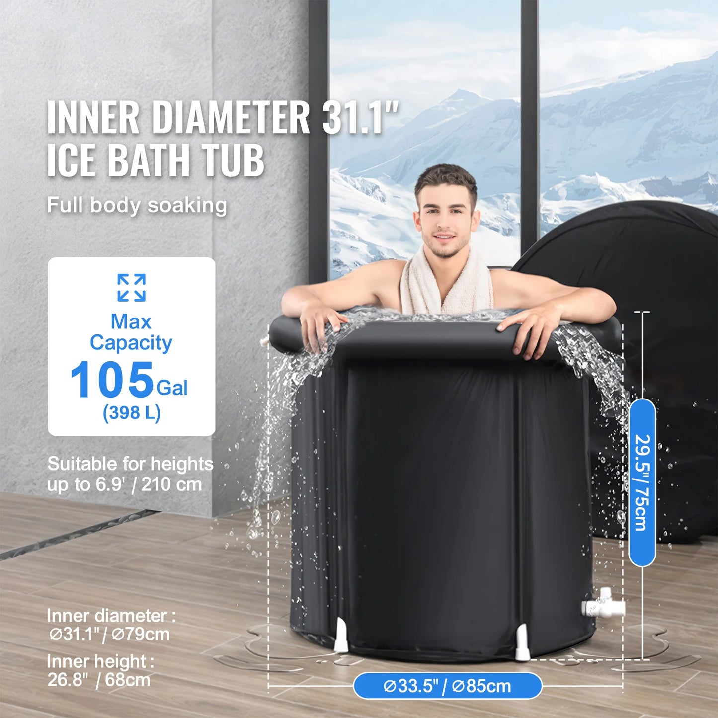 SucceBuy Ice Bath Tub For Cold Water Therapy Athletes Recovery