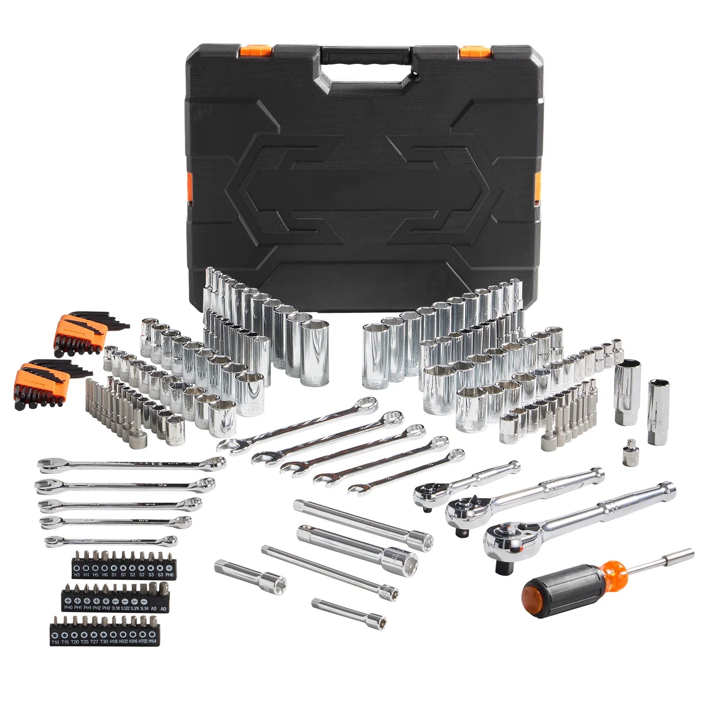 SucceBuy SAE Metric Mechanics Tool Set Socket Kit Bits