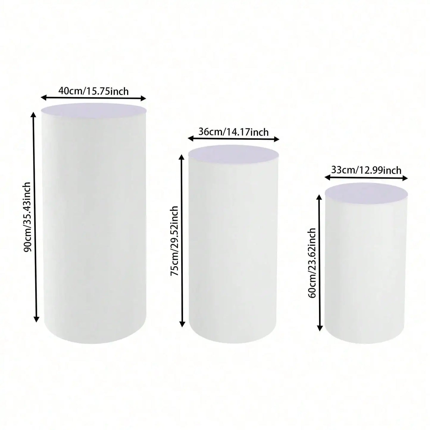 3Pcs Cylinder Pedestal Stands For Wedding Party Decor