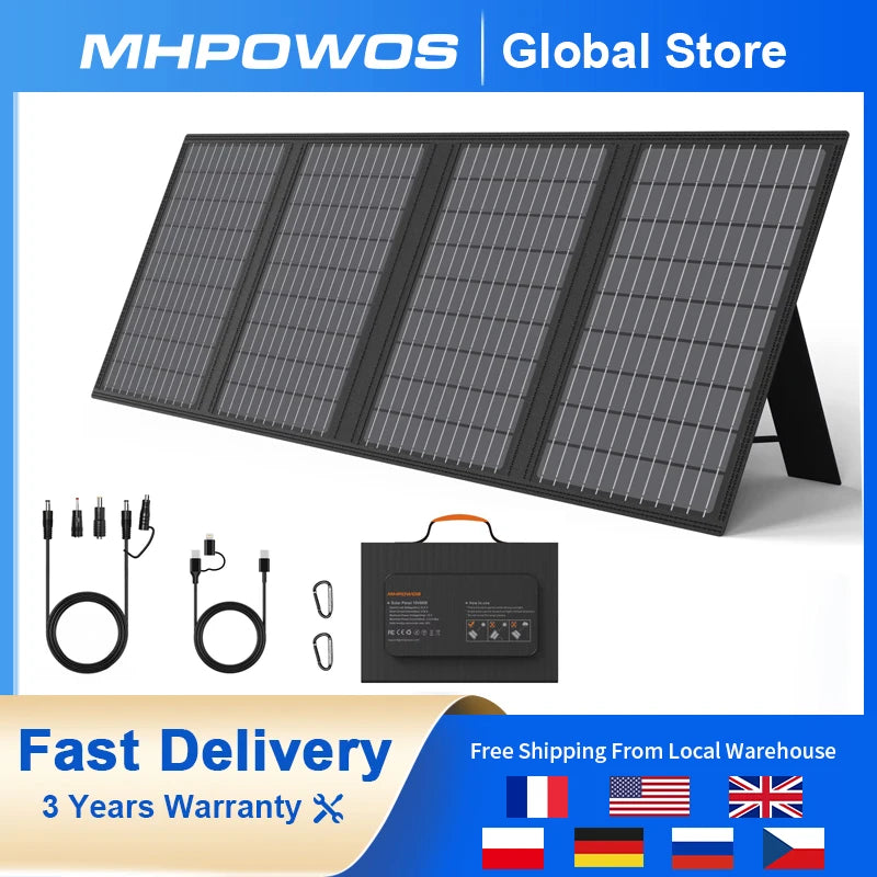 MHPOWOS Solar Battery Charger Foldable Panel USB C DC Output