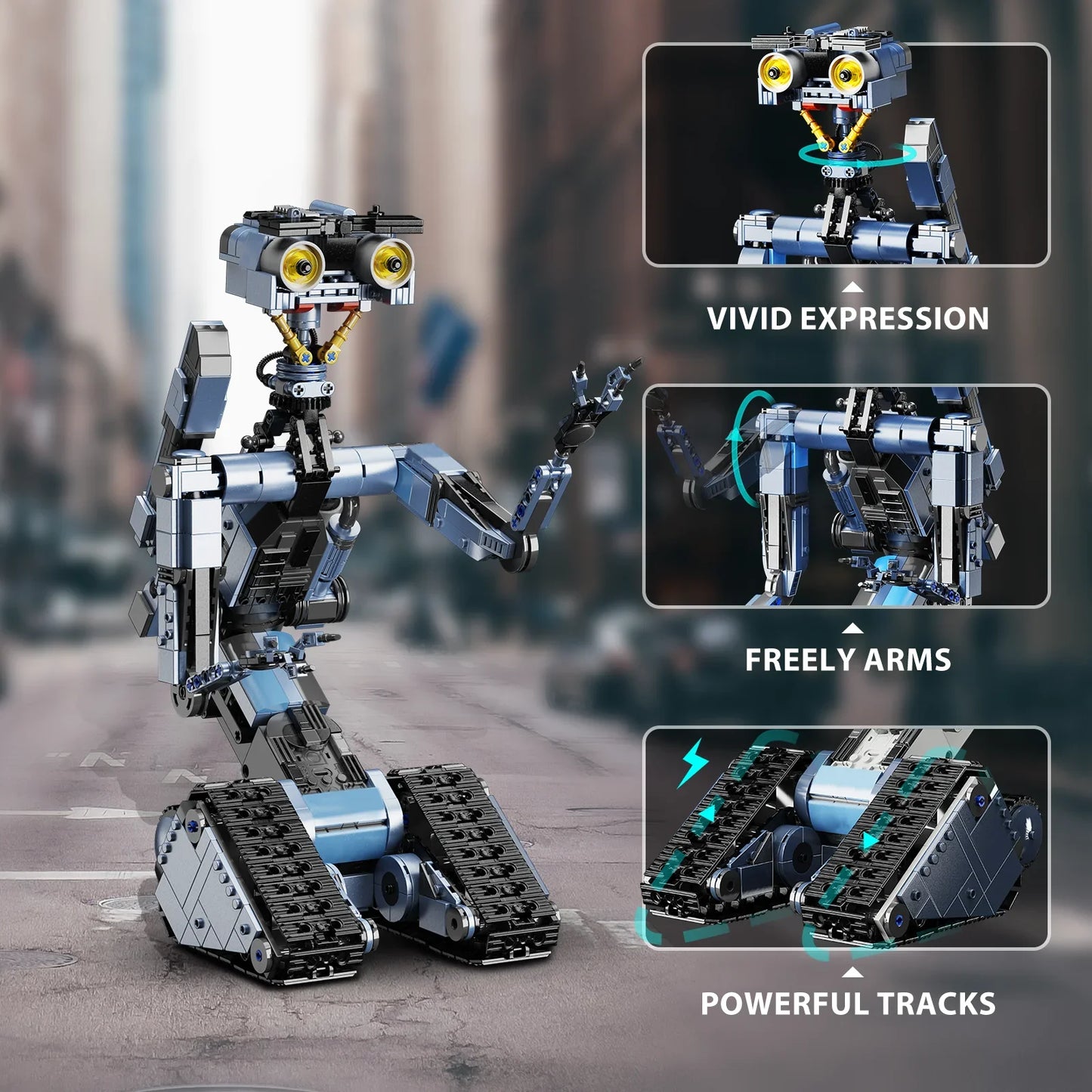 BuildMoc 5 Robot Building Blocks Set Military Model Toys