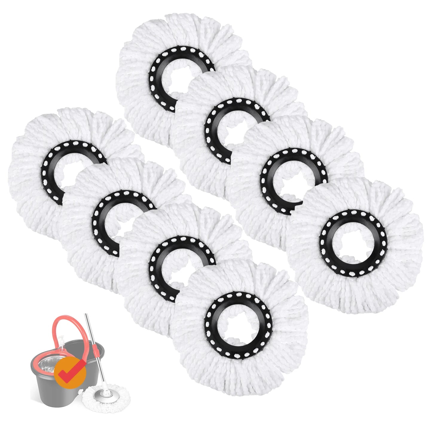 Microfiber Round Spin Mop Replacement Head Refill For Floor Cleaning