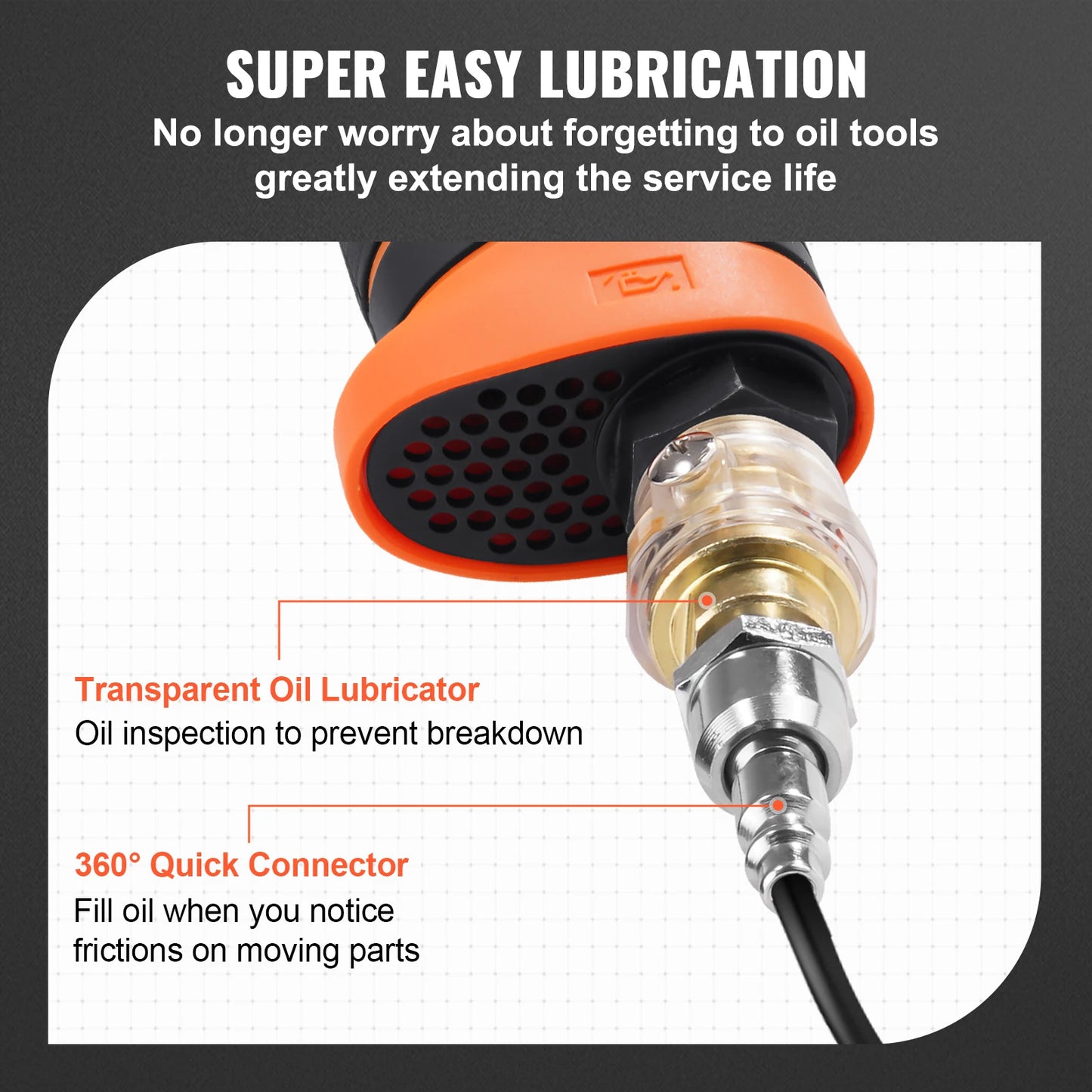 SucceBuy Lightweight Pneumatic Impact Gun With Socket Set And Case