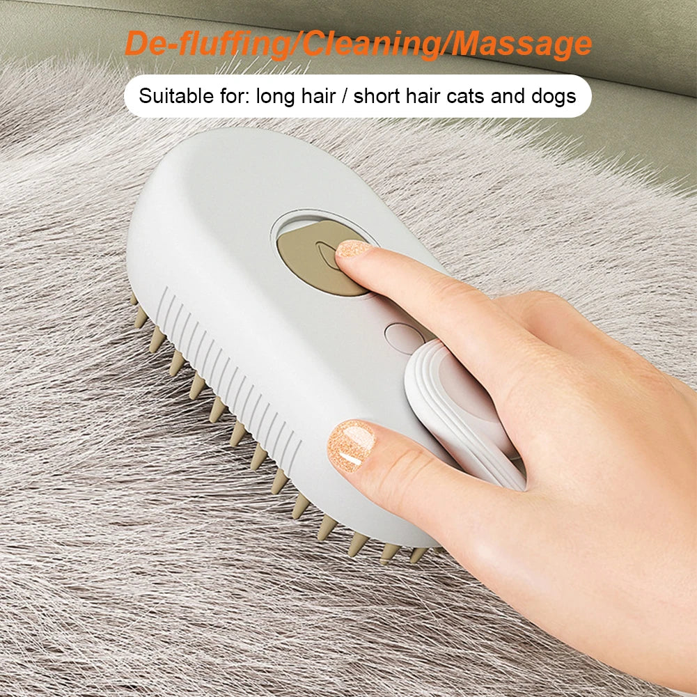 3-In-1 USB Rechargeable Pet Grooming Brush With Water Spray