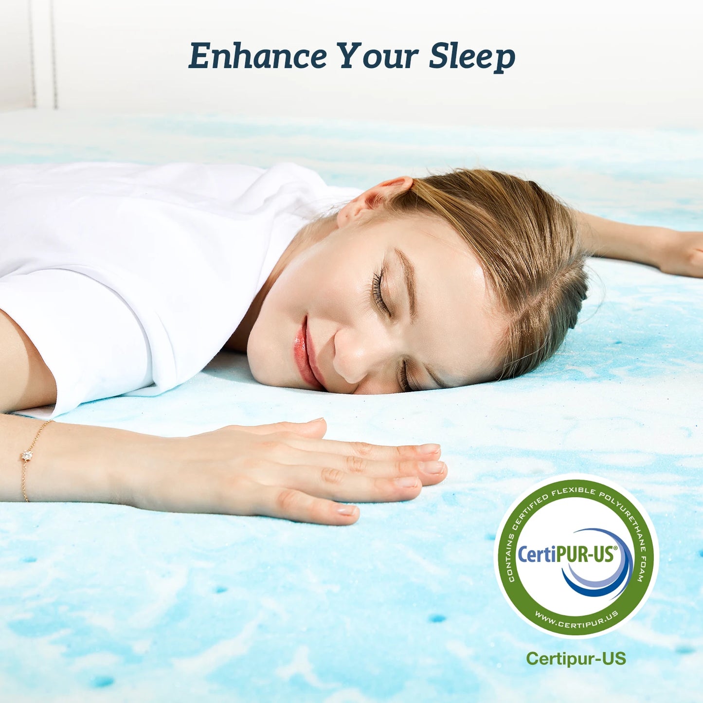MCQ Memory Foam Gel Cooling Mattress Topper For Bed