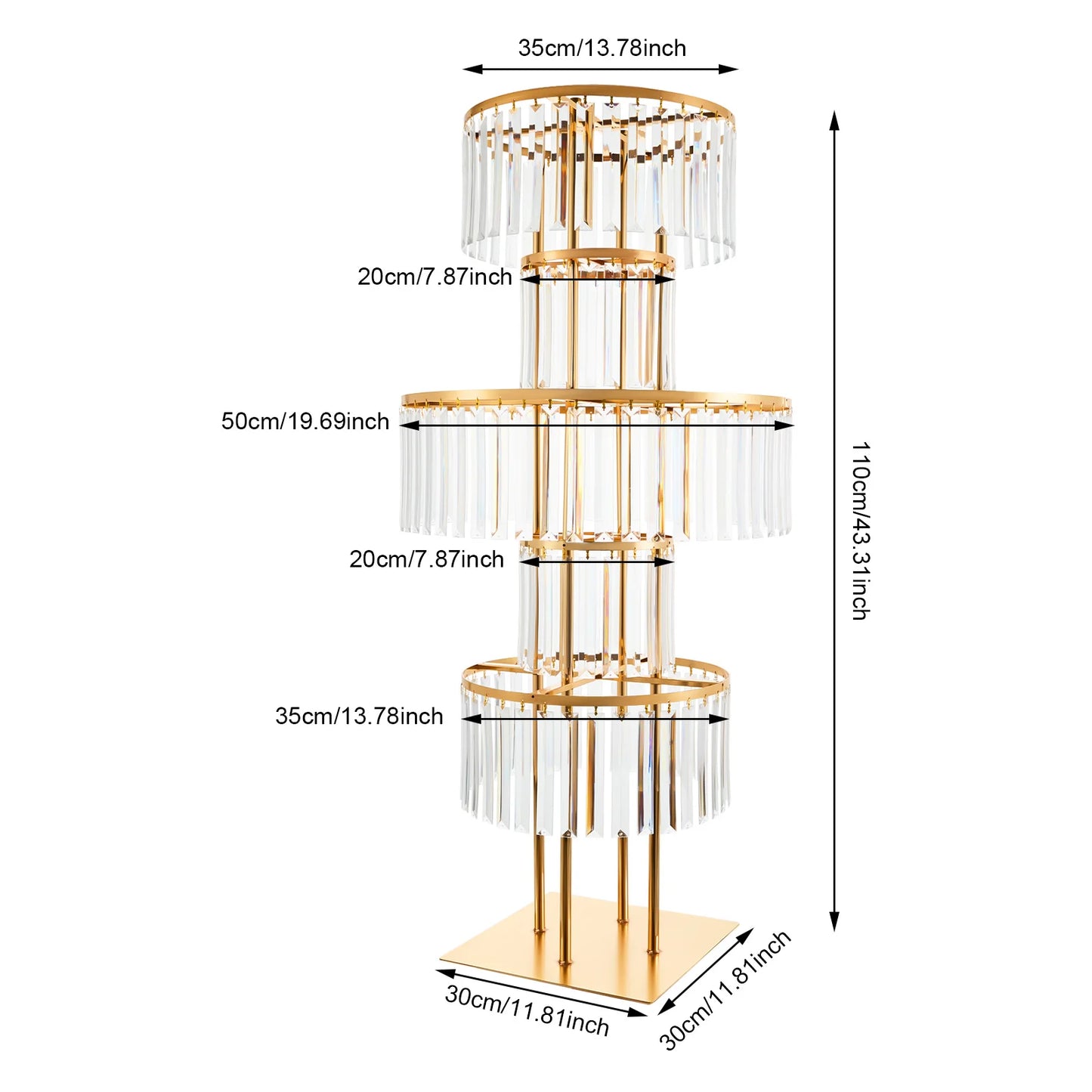 5-Tier Wedding Centerpiece Stand With Acrylic Flower Vases
