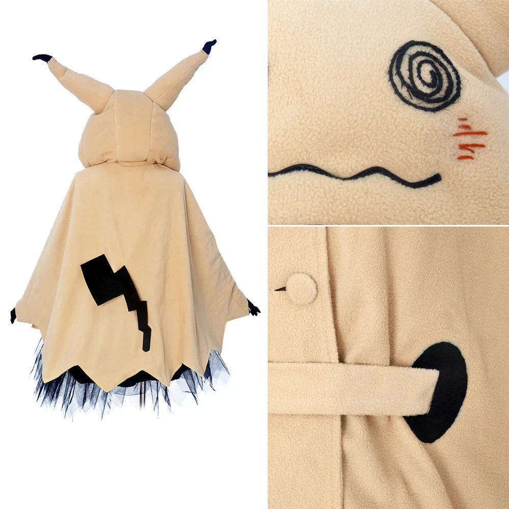 Women's Anime Ghost Cosplay Cloak Costume Set With Skirt