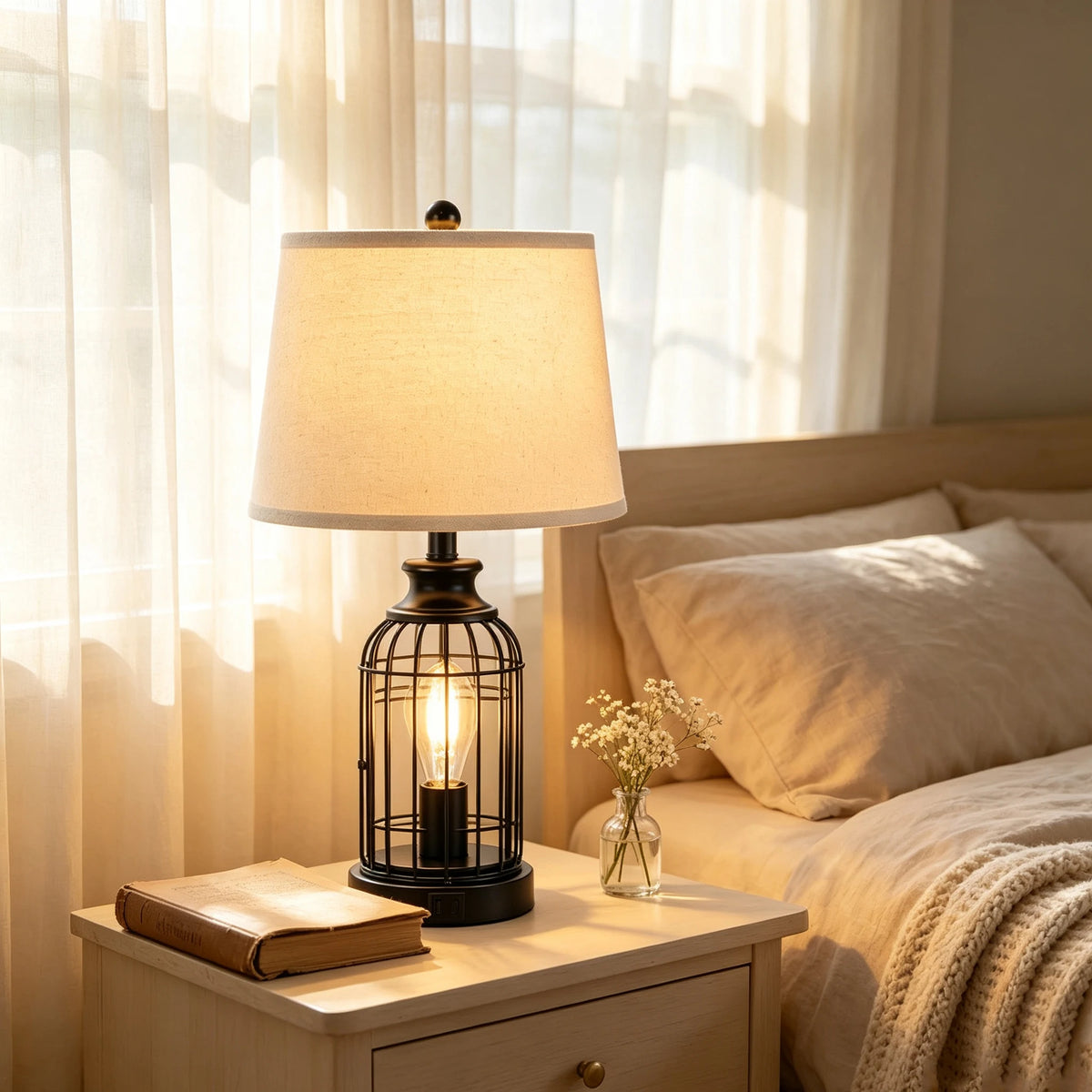 Stanbow Modern Minimalist Double Layer Cloth Table Lamp