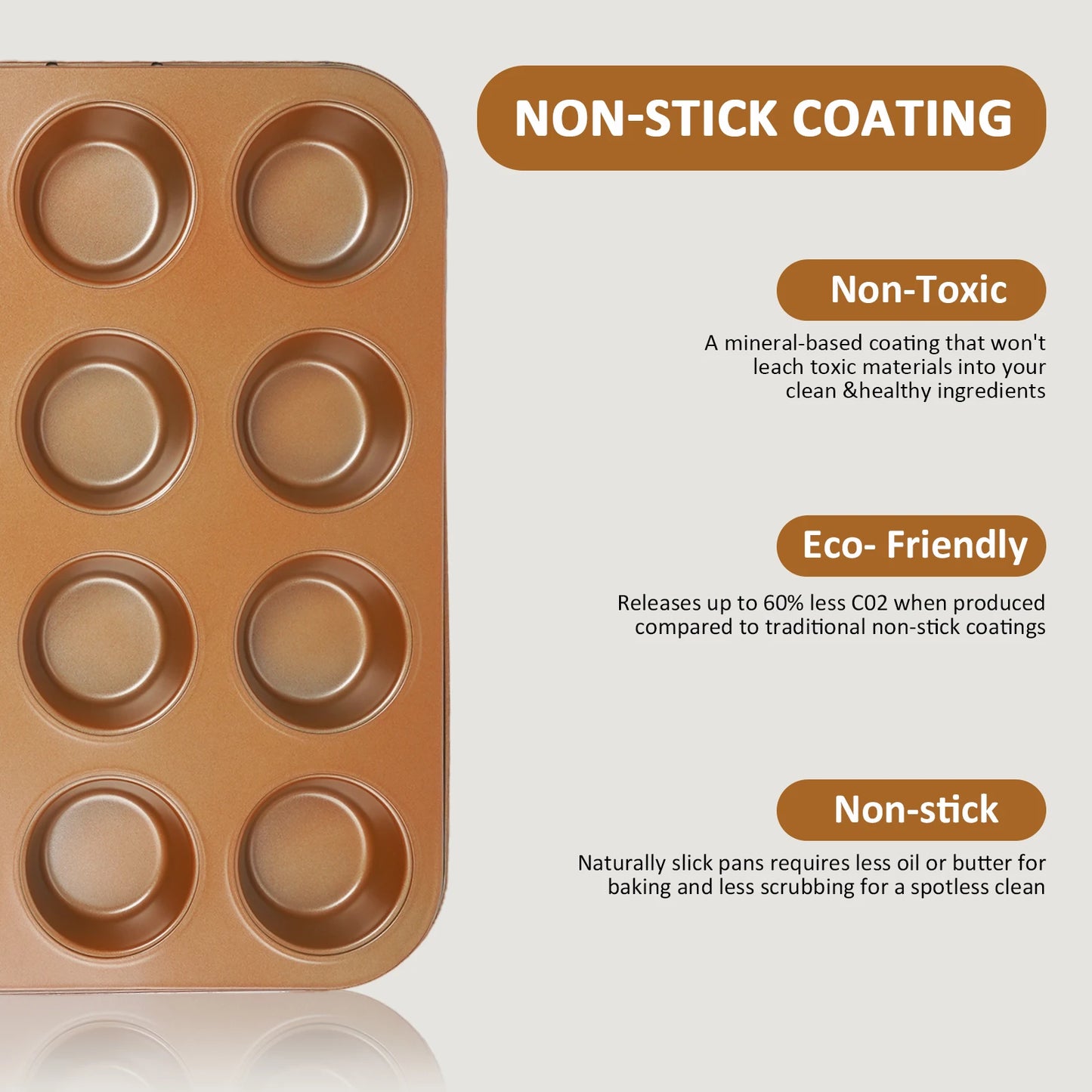 Koomade 10Pcs Nonstick Copper Carbon Steel Bakeware Set