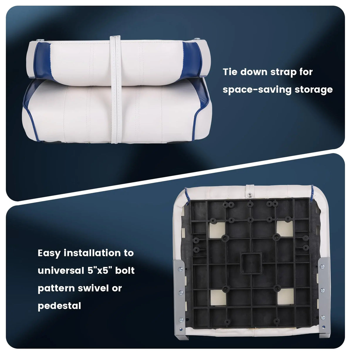 Premium Fold Down Fishing Boat Seat With Comfortable Padding