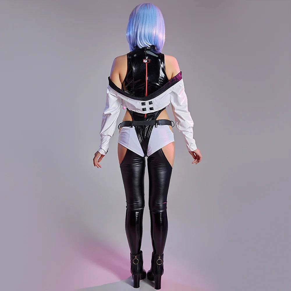 Miccostumes Women's Anime Cosplay PU Leather Bodysuit Costume Set